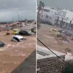 Araçlar sular altında kaldı, okullar tatil edildi